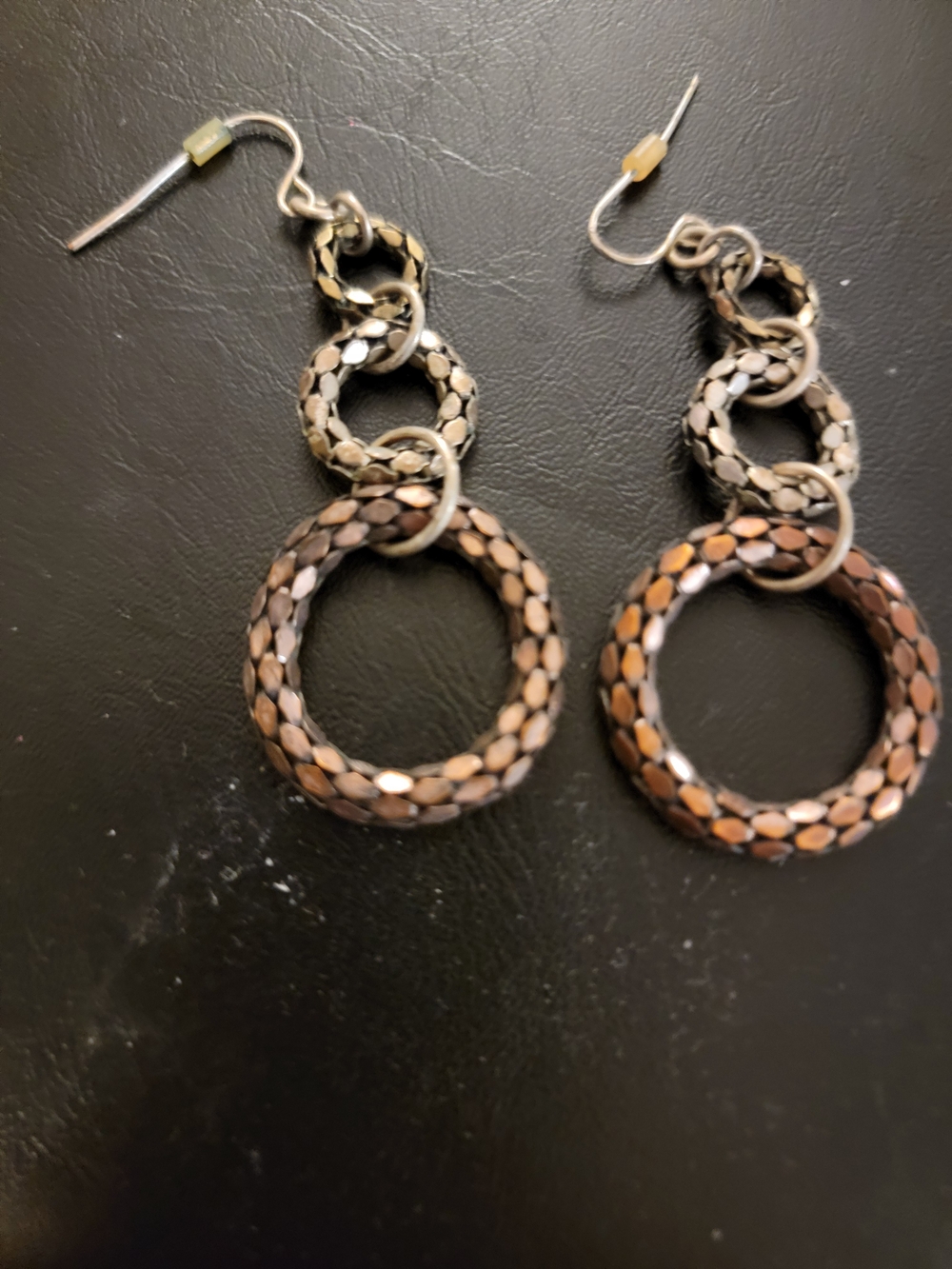 Handcrafted Brown and Tan Hoop Drop Earrings Chicos